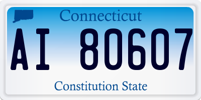 CT license plate AI80607