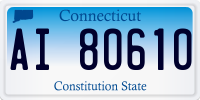 CT license plate AI80610