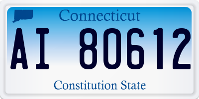 CT license plate AI80612