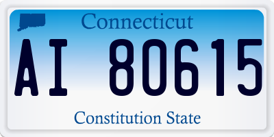 CT license plate AI80615