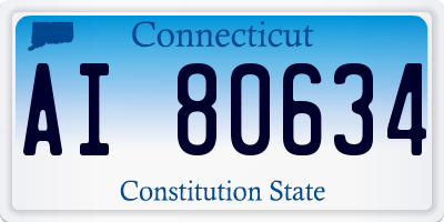 CT license plate AI80634