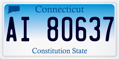 CT license plate AI80637