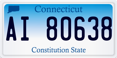 CT license plate AI80638