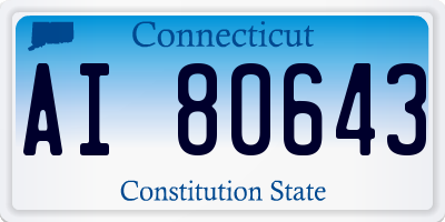 CT license plate AI80643