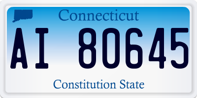 CT license plate AI80645