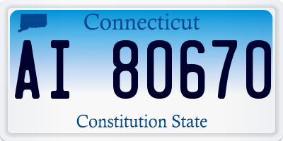 CT license plate AI80670