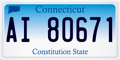 CT license plate AI80671