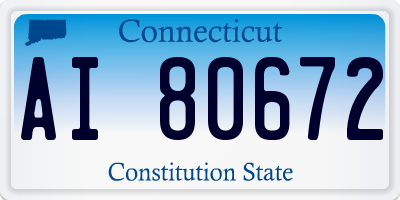 CT license plate AI80672