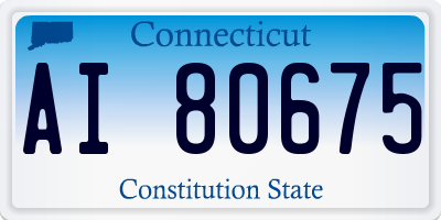 CT license plate AI80675