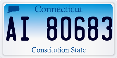 CT license plate AI80683