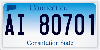 CT license plate AI80701