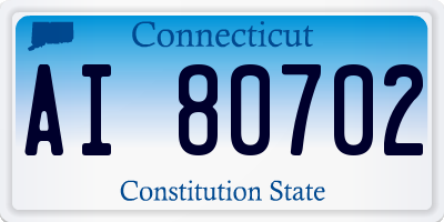 CT license plate AI80702