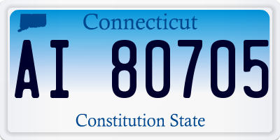 CT license plate AI80705