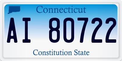 CT license plate AI80722