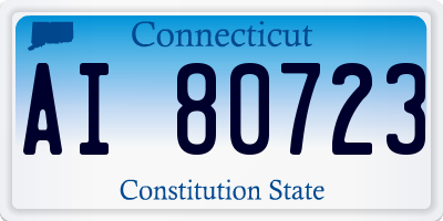 CT license plate AI80723