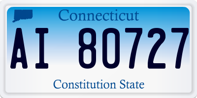 CT license plate AI80727