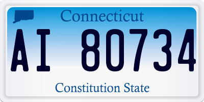 CT license plate AI80734