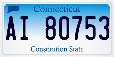 CT license plate AI80753