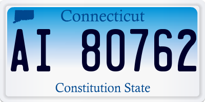 CT license plate AI80762