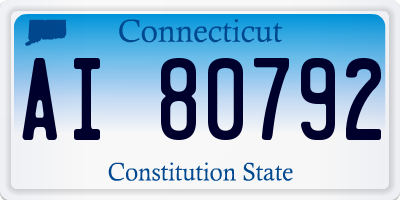 CT license plate AI80792