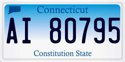 CT license plate AI80795