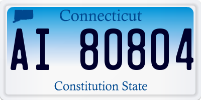 CT license plate AI80804