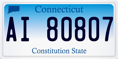 CT license plate AI80807