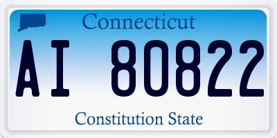 CT license plate AI80822