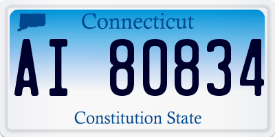 CT license plate AI80834