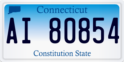 CT license plate AI80854