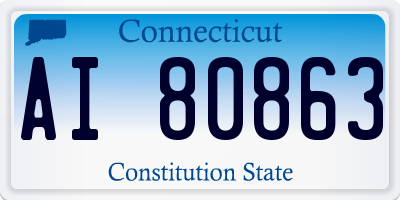 CT license plate AI80863