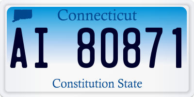CT license plate AI80871