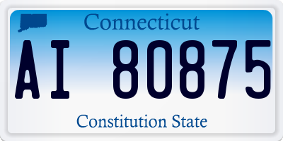 CT license plate AI80875