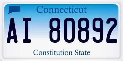 CT license plate AI80892