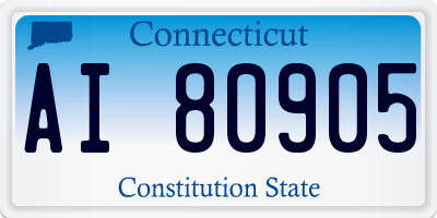 CT license plate AI80905