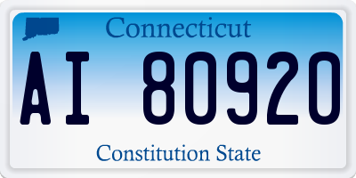 CT license plate AI80920