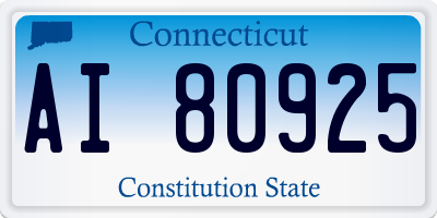CT license plate AI80925
