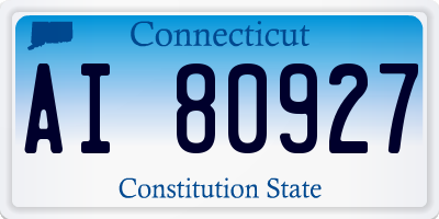 CT license plate AI80927