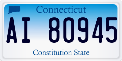 CT license plate AI80945