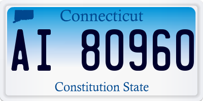 CT license plate AI80960
