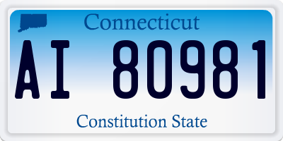 CT license plate AI80981