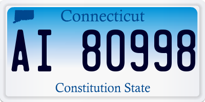 CT license plate AI80998