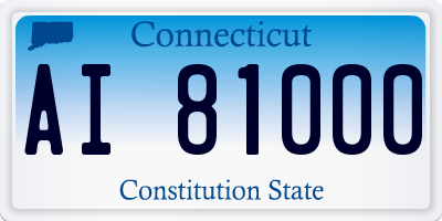 CT license plate AI81000