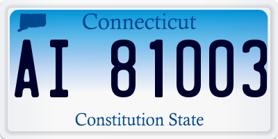 CT license plate AI81003