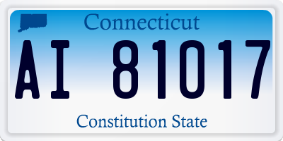 CT license plate AI81017