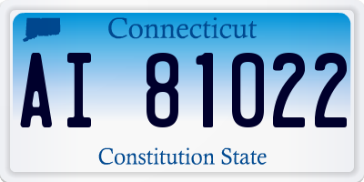 CT license plate AI81022