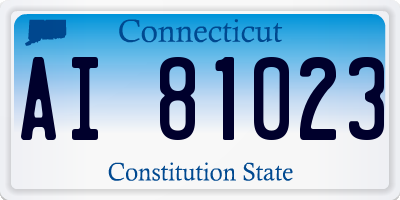 CT license plate AI81023