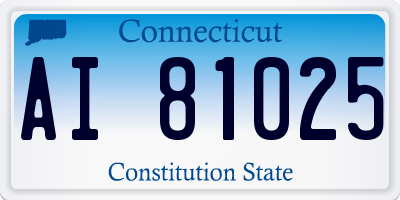 CT license plate AI81025