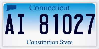 CT license plate AI81027