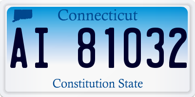 CT license plate AI81032